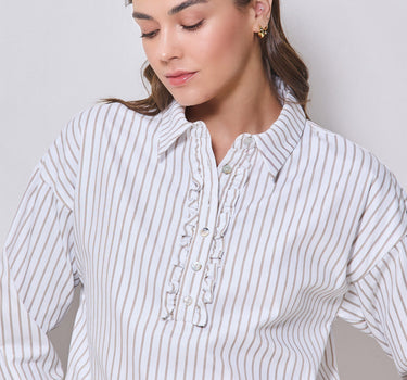 Stripe Frilled Shirt