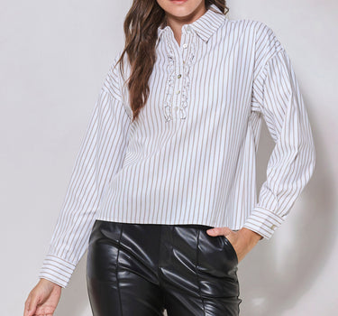 Stripe Frilled Shirt