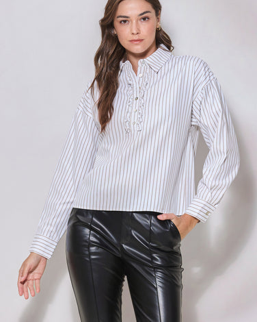 Stripe Frilled Shirt