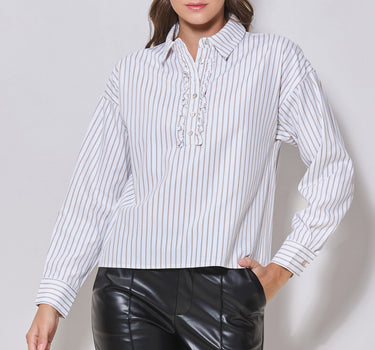 Stripe Frilled Shirt