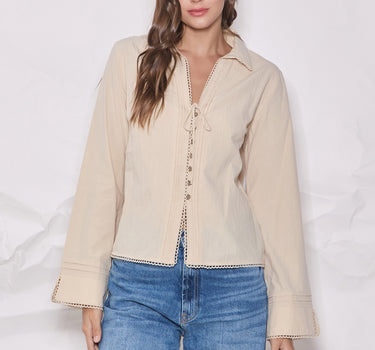 Pleated Button Down