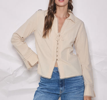 Pleated Button Down