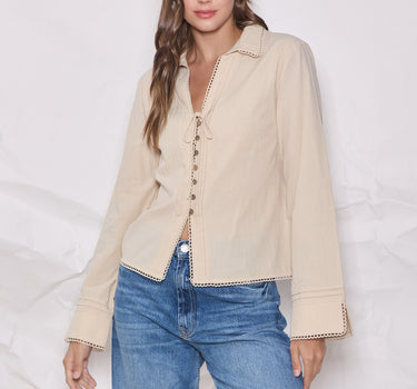 Pleated Button Down