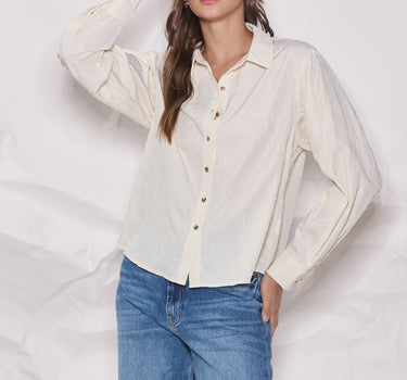 Textured Button Down Shirt