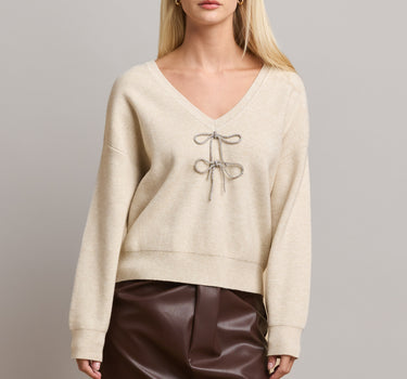 Rhinestone Bow Sweater