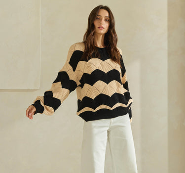 Wavy Striped Sweater