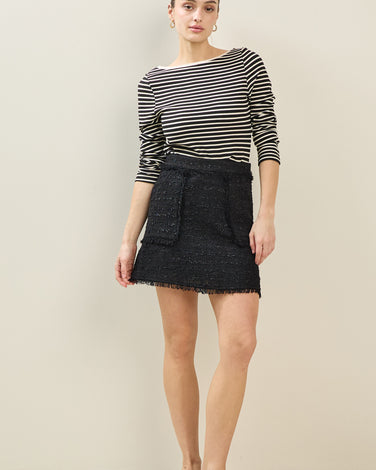 Frayed Edge Tweed Mini Skirt