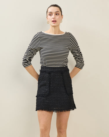 Frayed Edge Tweed Mini Skirt