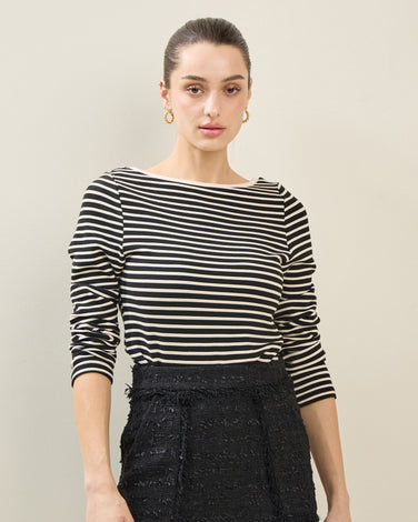 Striped Mini Back Bow Knit Top