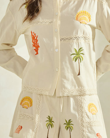 Tropical Embroidery Shirt