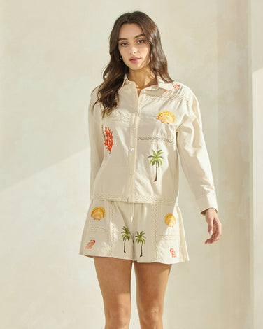 Tropical Embroidery Shirt