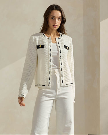 Contrast Trim Cardigan