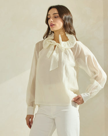 Ruffle Neck Blouse