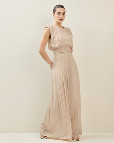 Pleated Sleeveless Top