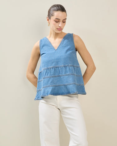 Denim Sleeveless Top