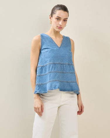 Denim Sleeveless Top