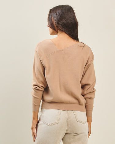 Asymmetric neckline sweater