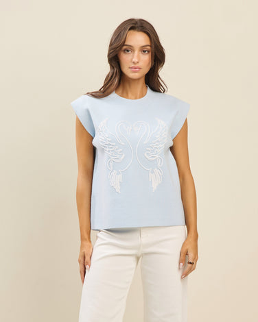 Swan embroidered sweater