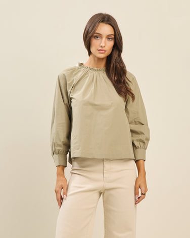 Bow open back blouse