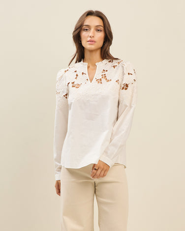Embroidered cotton blouse