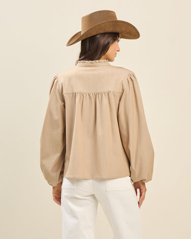 Studded ruffle blouse