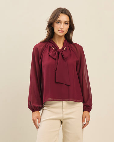 Bow chiffon blouse
