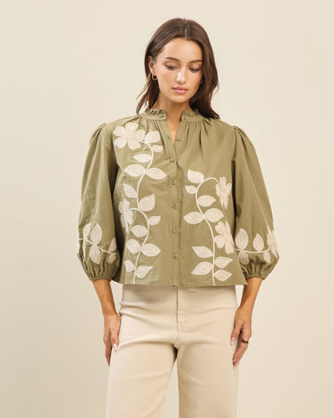 Embroidered cotton blouse