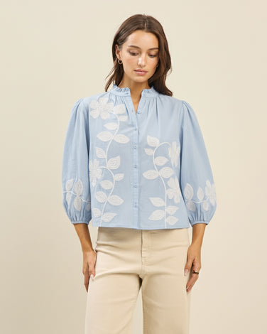 Embroidered cotton blouse