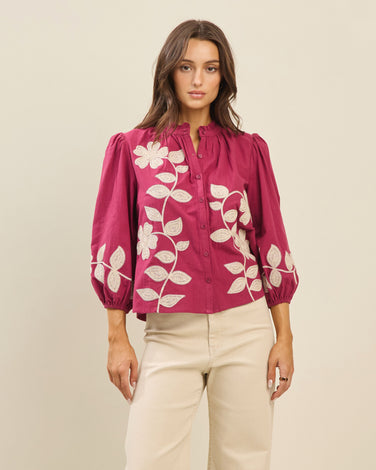 Embroidered cotton blouse