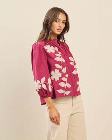 Embroidered cotton blouse