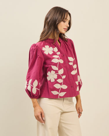 Embroidered cotton blouse