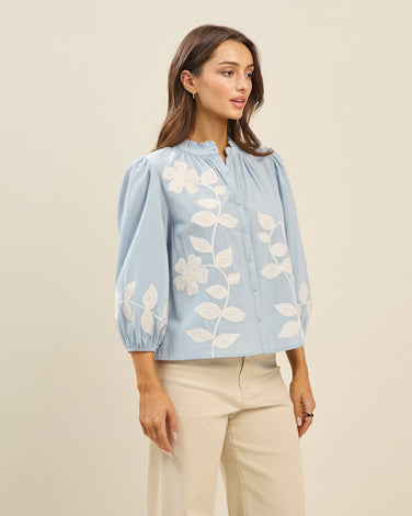 Embroidered cotton blouse
