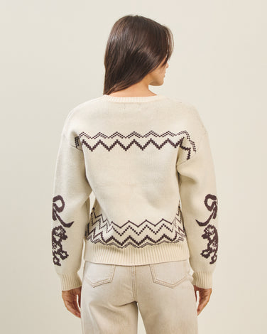 Puppy & bow pattern sweater