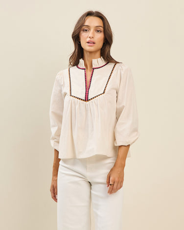 Embroidered cotton blouse