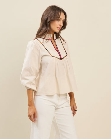 Embroidered cotton blouse