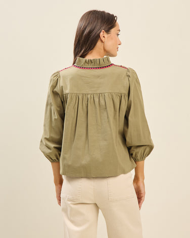 Embroidered cotton blouse