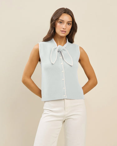 Whipstitch bow sweater vest