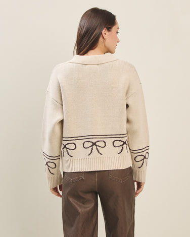 Dog & bow cardigan
