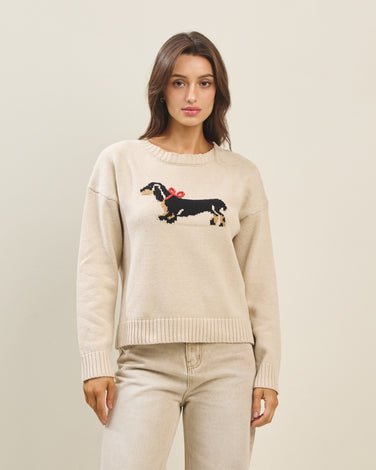 Bow dog sweater