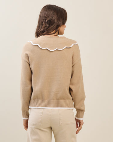 Scalloped collar sweater