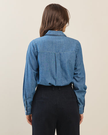 Textured denim shirt
