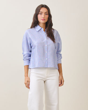 Textured pin stripe shirt