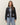 Layered look denim trim jacket