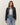 Layered look denim trim jacket