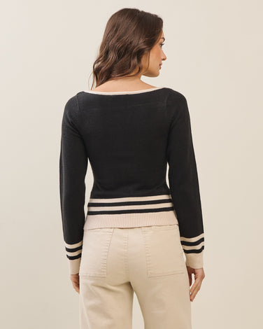 Contrast knit top