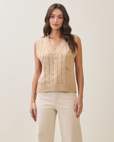 Horseshoe knit vest