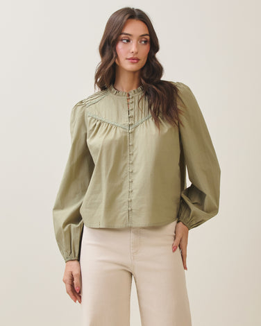 Button up peasant blouse