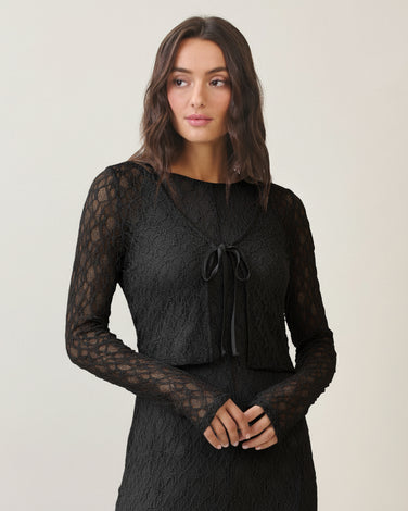 Textured mesh cardigan