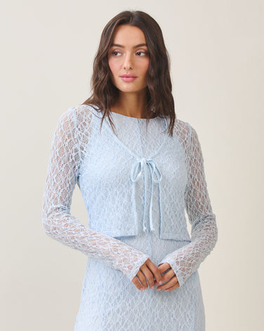 Textured mesh cardigan