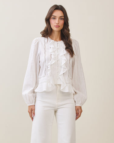 Lace ruffle blouse